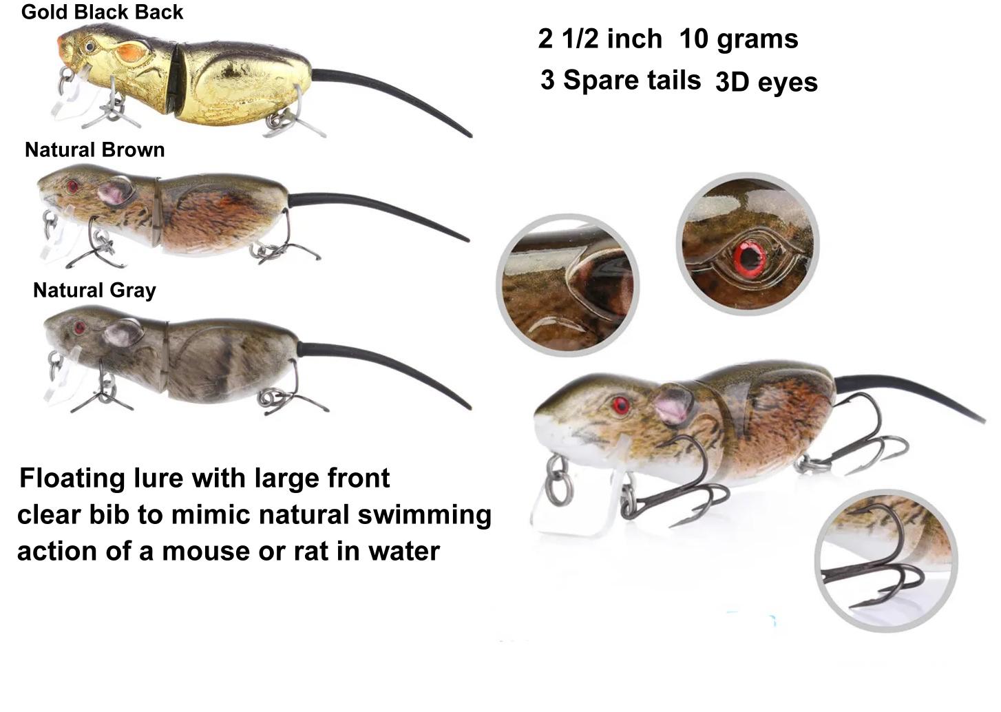 2 1/2 inch floating mouse rat lure